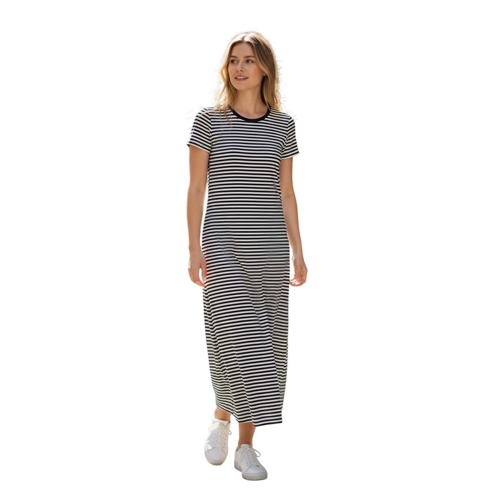 Theory Stripe Maxi Dress Size Smali